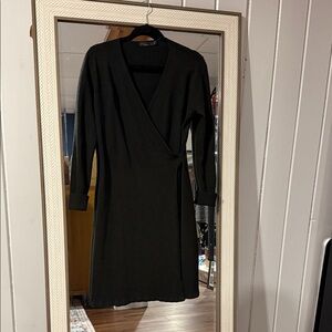 Prana Cozy Black Wrap Dress